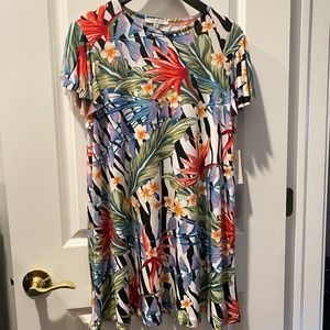 Tash + Sophie - Tropical A-line Short Sleeve Dress